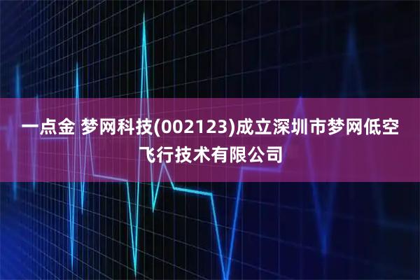 一点金 梦网科技(002123)成立深圳市梦网低空飞行技术有限公司