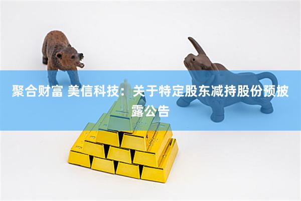 聚合财富 美信科技：关于特定股东减持股份预披露公告